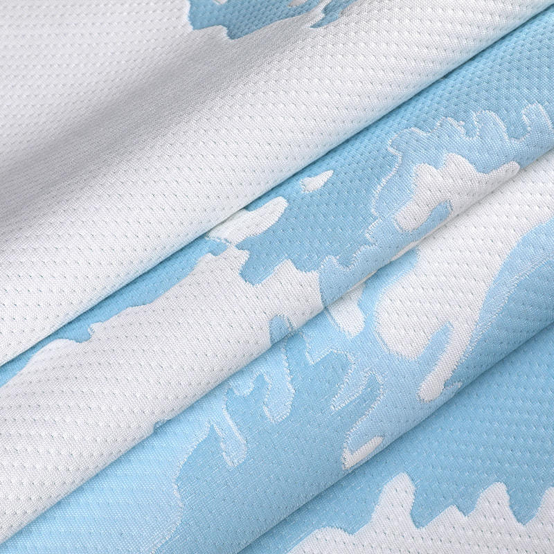 Light Blue Durable All-polyester Double-sided Knitted Mattress Fabric