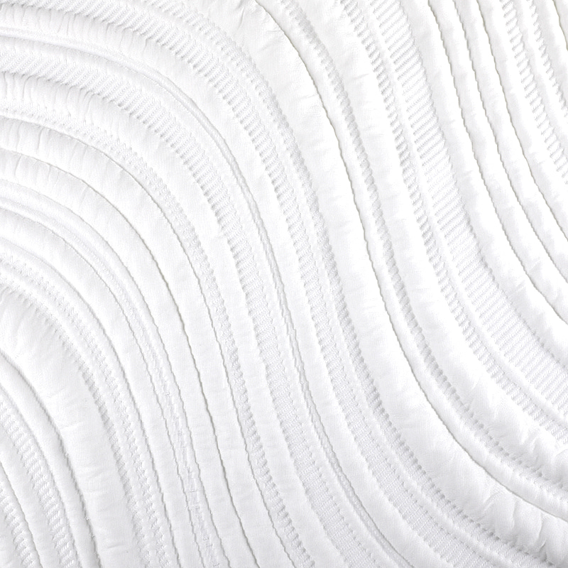 White Striped Comfortable Polyurethane Knitted Mattress Fabric