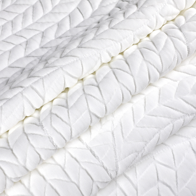 White Antibacterial Mint Fiber Knitted Mattress Fabric