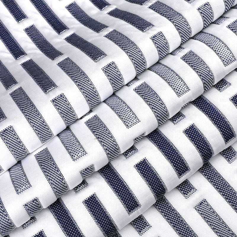 Fashionable Striped Polyester-blend Knitted Mattress Fabric