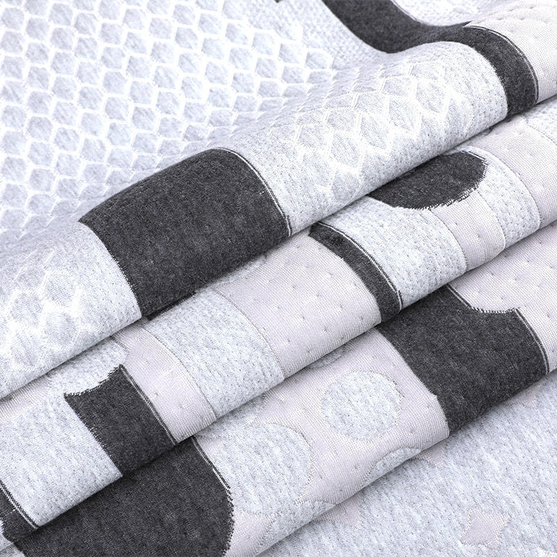 Grey Polyester Double-sided Knitted Mattress Fabric